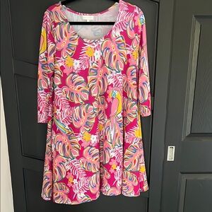 Simply Southern Pink Sundress with 3/4 Sleeves